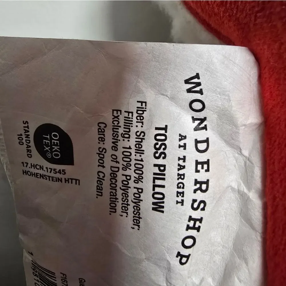 New Christmas Shaped Santa Faux Shearling Throw Pillow Red Wondershop